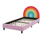 Walker Edison | Rainbow Design Upholstered Twin Platform Bed Thumbnail