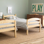 Transitional Solid Wood Twin-over-Twin Bunk Bed Frame Living Room Walker Edison  Thumbnail