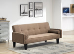 Walker Edison | Convertible 72" Brown Cotton Linen Sofa Bed Thumbnail