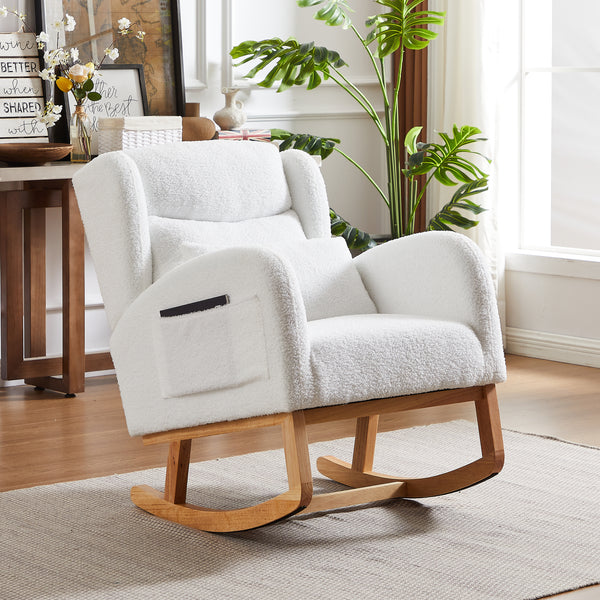 Walker Edison | Modern Boucle Lounge Arm Rocking Chair