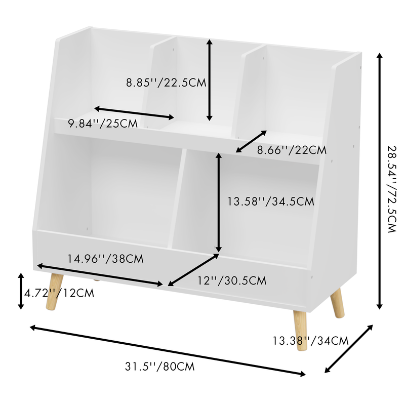 Walker Edison | Kids Bookcase and Toy Organizer