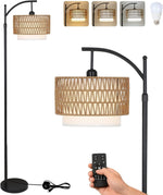 Walker Edison | Boho Arc Floor Lamp for Living Room with 3 Color Temperatures Thumbnail