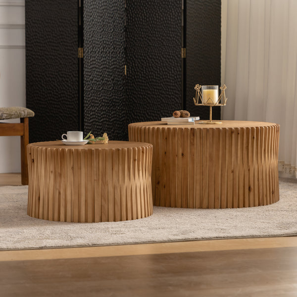 Walker Edison | Textured Nesting Coffee Table Set