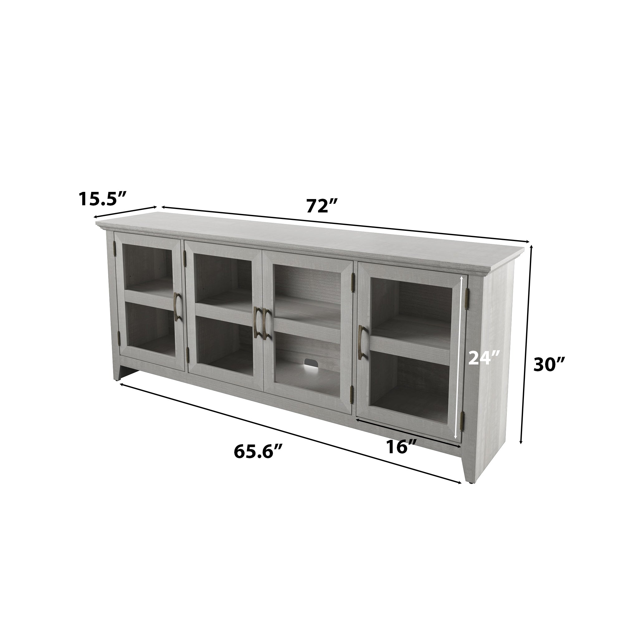Tempered Glass Doors 72' TV Stand Media Console – Walker Edison