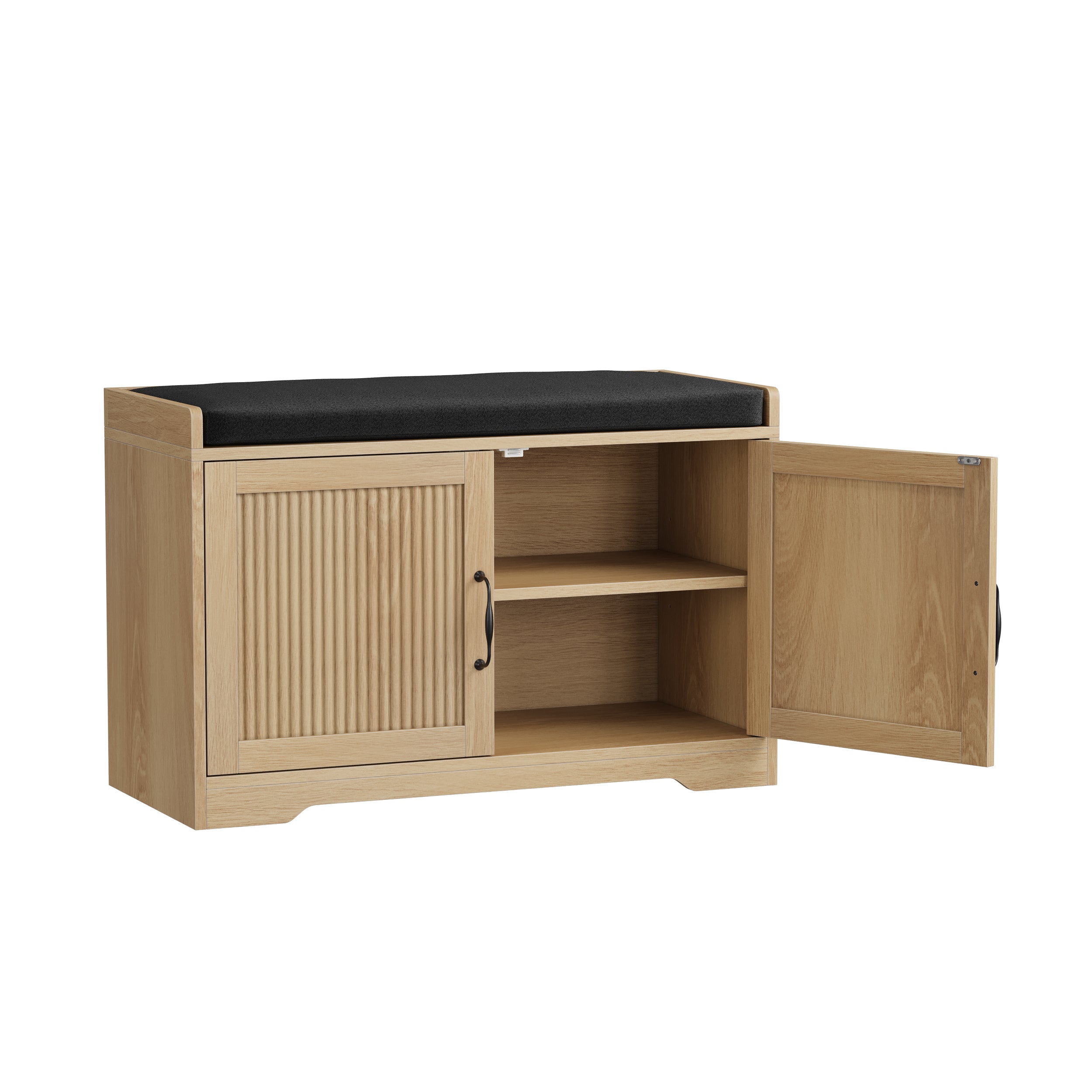 Fluted Entryway Shoe Bench with Storage | Walker Edison