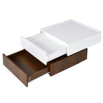 Walker Edison | Square Rotating Coffee Table with 2 Drawers Thumbnail