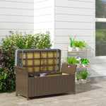 Walker Edison | Outdoor Patio Wicker Storage Bench Thumbnail