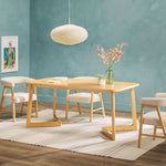 Ezra Modern Solid Wood Rectangle Dining Table for 6 Thumbnail