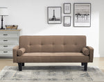 Walker Edison | Convertible 72" Brown Cotton Linen Sofa Bed Thumbnail