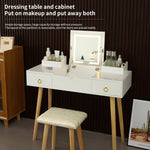 Walker Edison | Vanity Desk Set with LED Lighted Mirror Thumbnail