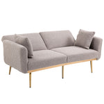 Walker Edison | Velvet Convertible Loveseat Sofa Thumbnail