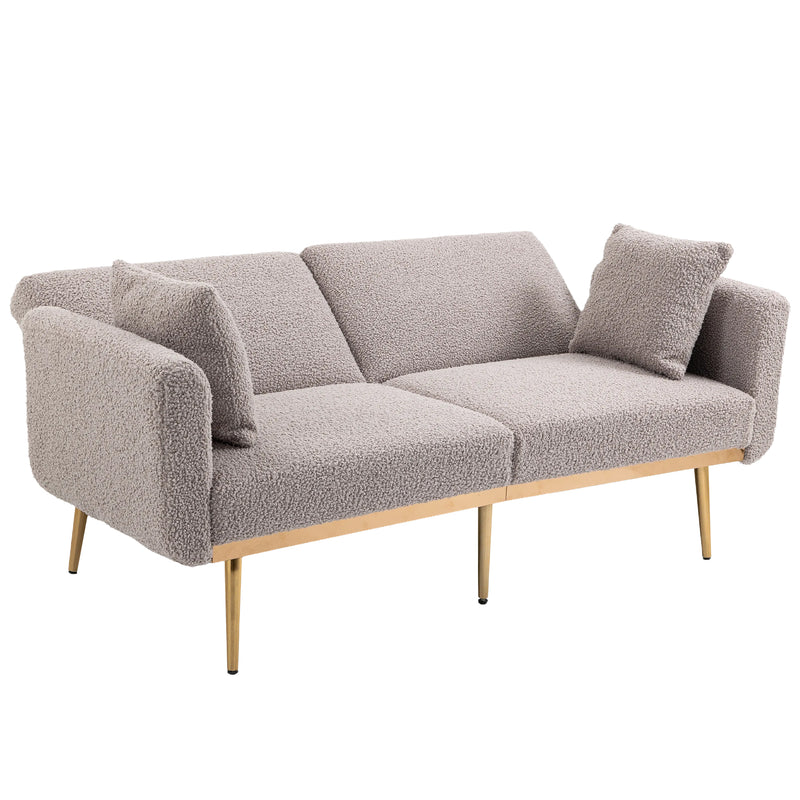 Walker Edison | Velvet Convertible Loveseat Sofa