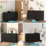 Walker Edison | Faux Leather Drawer Entryway Cabinet Thumbnail