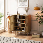 Walker Edison | Rattan Mesh Entryway Storage Accent Cabinet Thumbnail