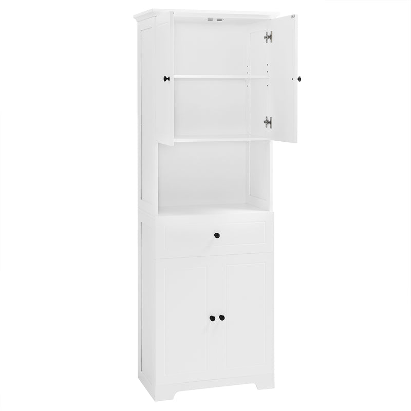 Walker Edison | White Tall Bathroom Storage Cabinet