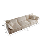 Walker Edison | Chenille Modular Cloud U-Shaped Sectional Sofa with Two Ottomans Thumbnail