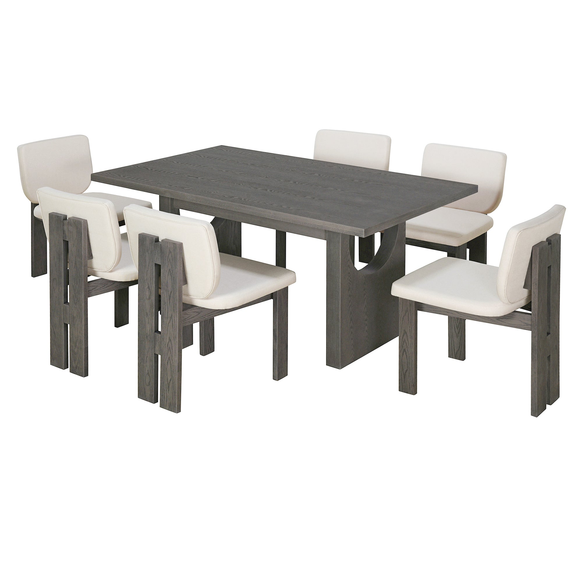 Walker Edison Wood Dining Table Set - Thumbnail 2