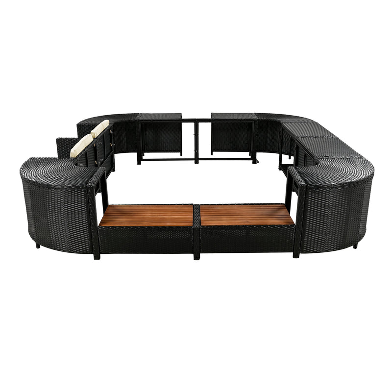 Walker Edison | Outdoor Wicker Spa Surround Frame