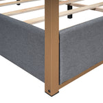 Walker Edison | Upholstered Canopy Platform Bed Thumbnail