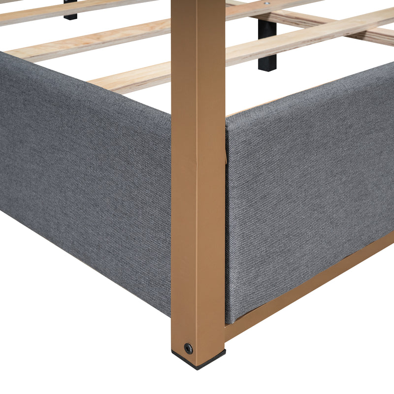 Walker Edison | Upholstered Canopy Platform Bed