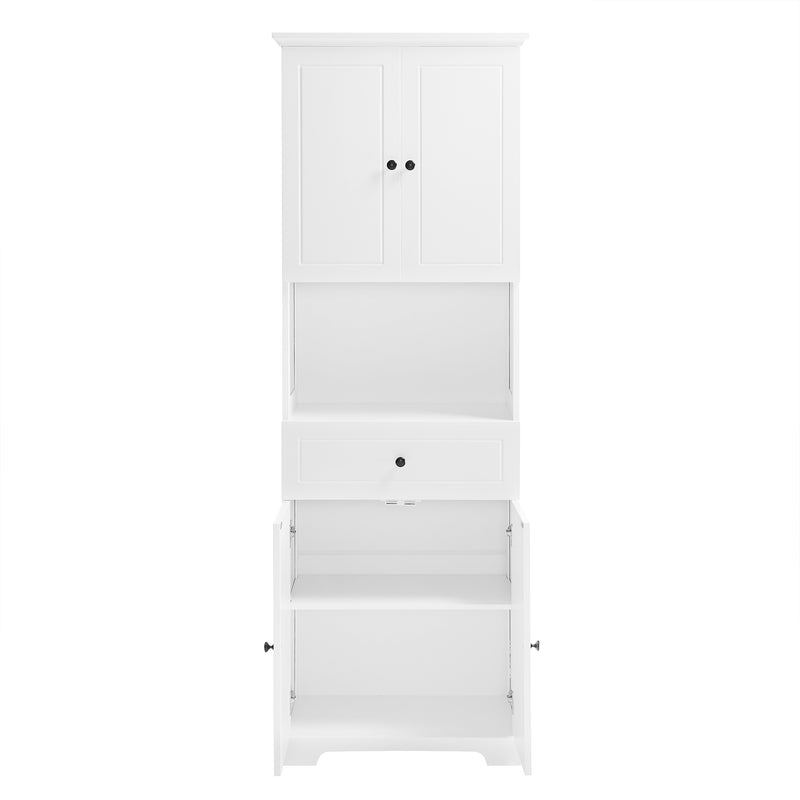 Walker Edison | White Tall Bathroom Storage Cabinet