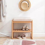 Walker Edison | Natural Solid Wood Entryway Shoe Bench Thumbnail