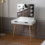 Walker Edison | Vanity Makeup Table Desk with LED Light Mirror Thumbnail