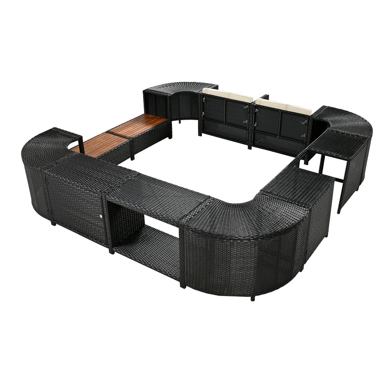 Walker Edison | Outdoor Wicker Spa Surround Frame