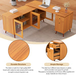 Walker Edison | Modern L-shaped 66" Desk with Storage Thumbnail