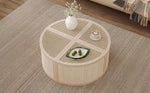 Walker Edison | Modular Round to Square Rattan Coffee Table Thumbnail