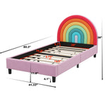 Walker Edison | Rainbow Design Upholstered Twin Platform Bed Thumbnail