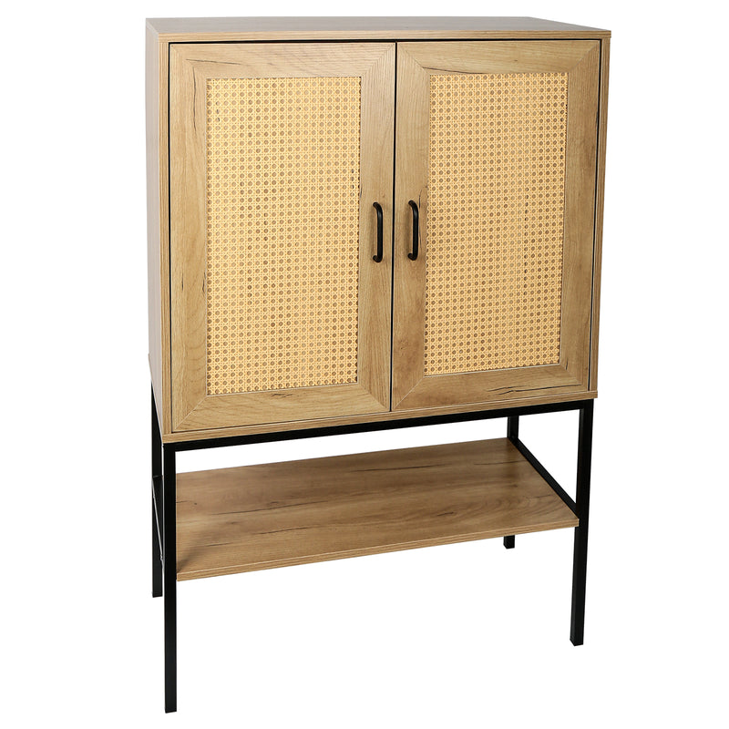 Walker Edison | Rattan Doors Storage Cabinet