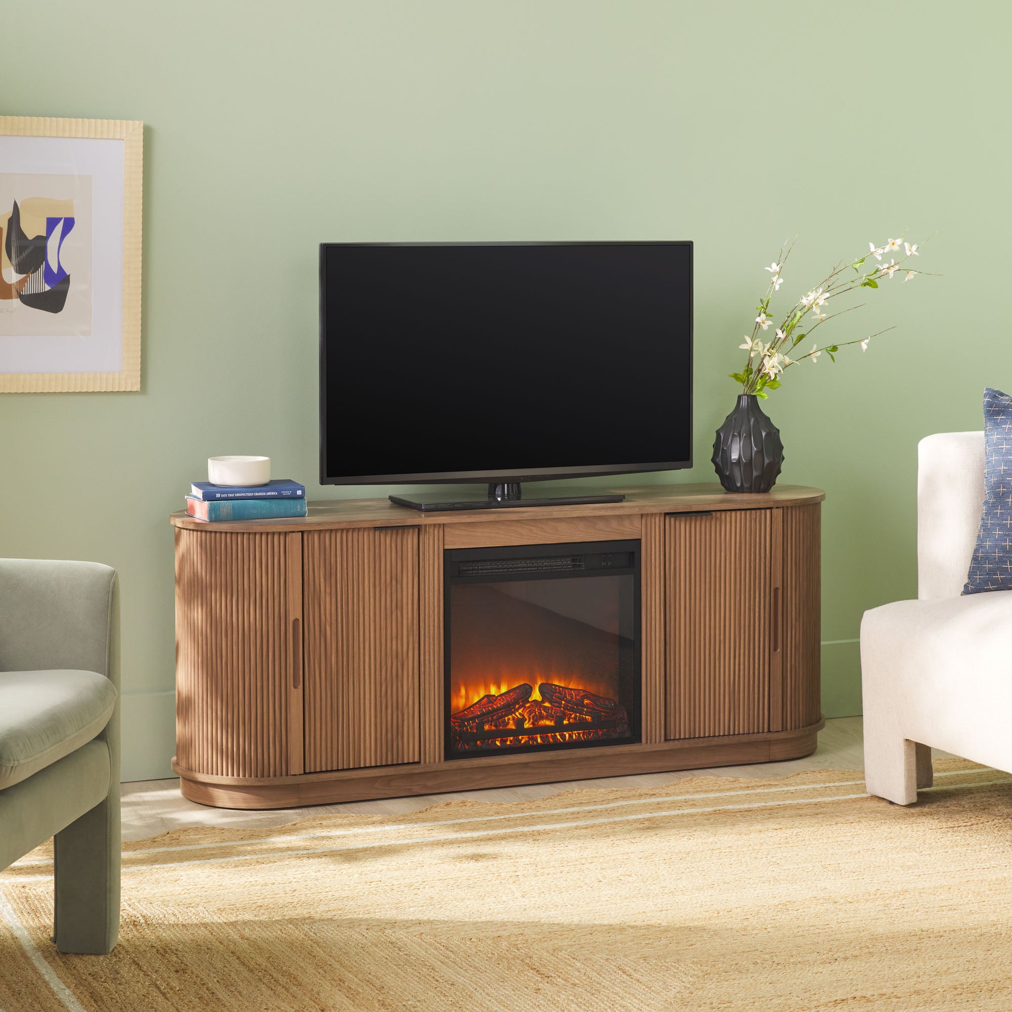 Fireplace Mantels & Electric Logs | Walker Edison