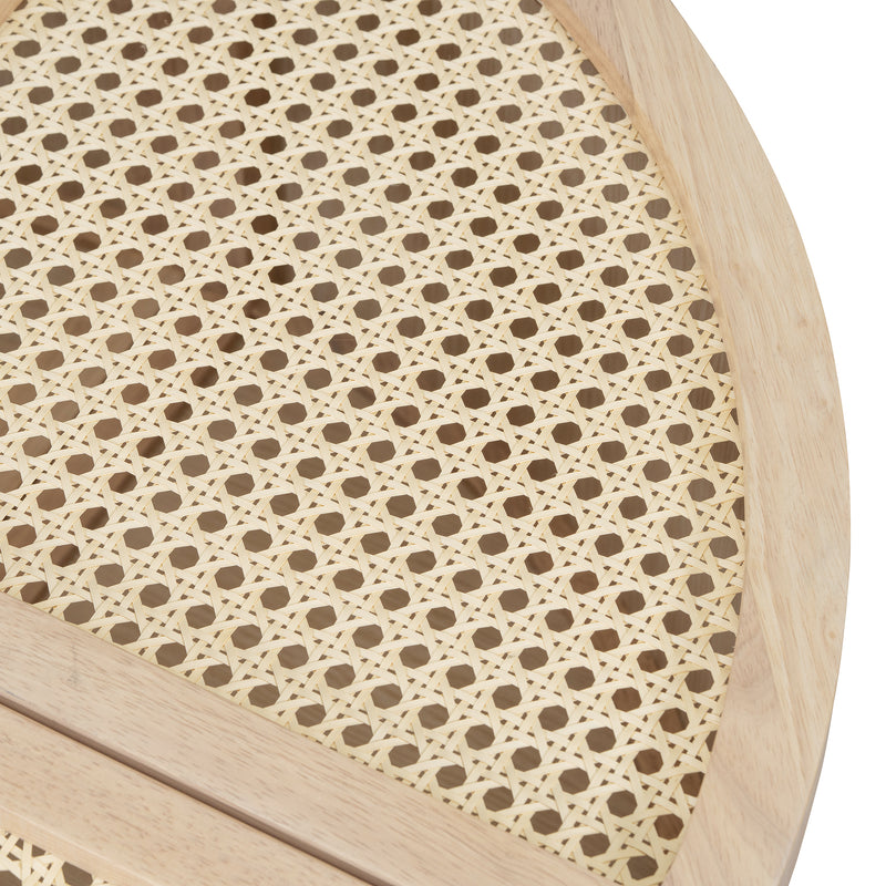 Walker Edison | Modular Round to Square Rattan Coffee Table