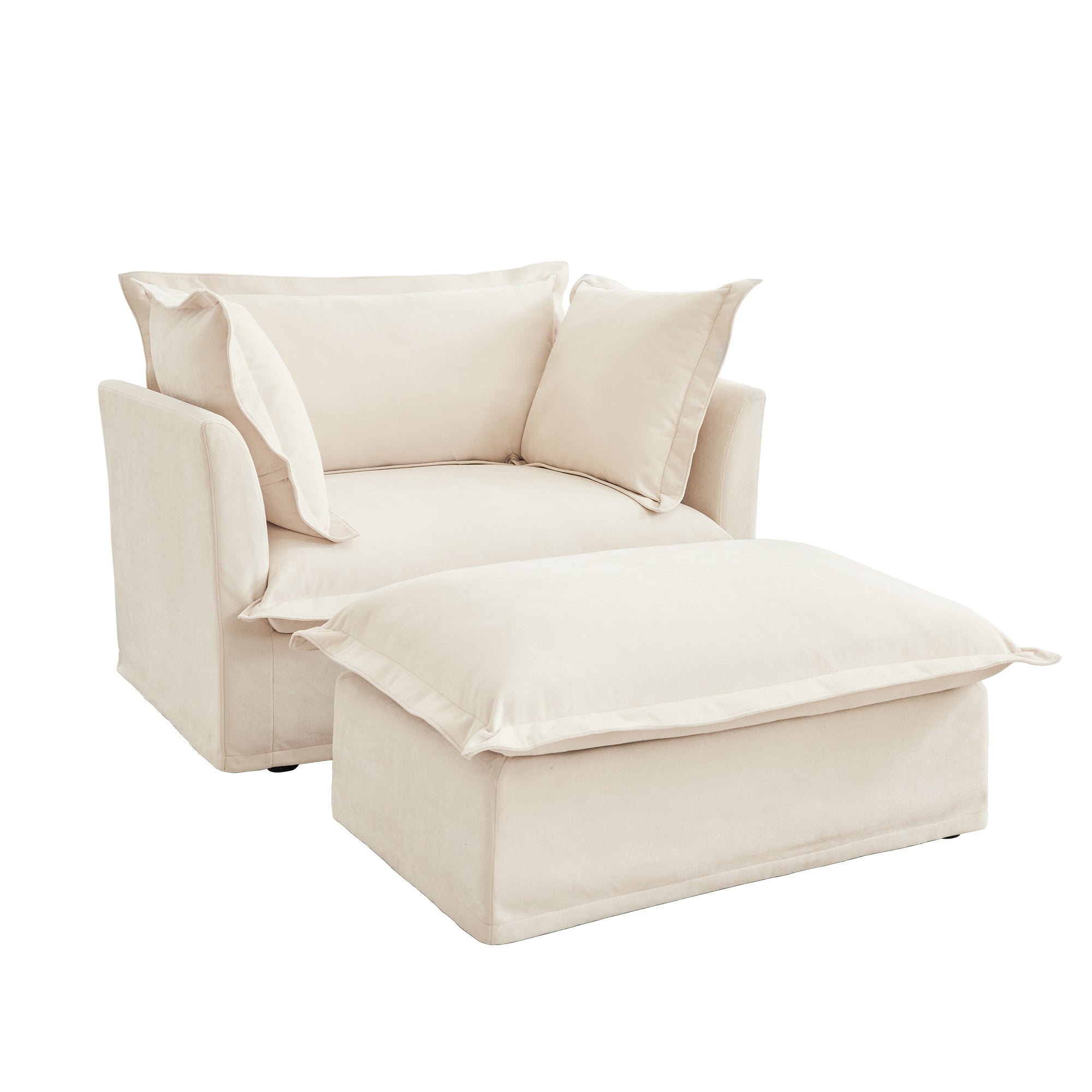 Walker Edison Accent Chair with Ottoman