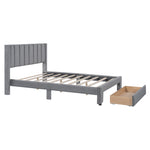 Walker Edison | Velvet Upholstered Full Size Storage Bed Thumbnail