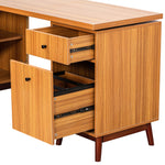 Walker Edison | Modern L-shaped 66" Desk with Storage Thumbnail