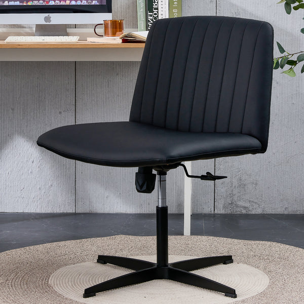 Walker Edison | Black Faux Leather Swivel Computer Chair