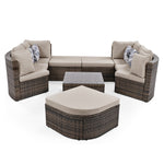 Walker Edison | Wicker 8-piece Outdoor Lounger Sofa Set Thumbnail