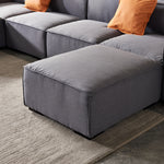 Walker Edison | U-Shape Sectional Linen Modular Couch Thumbnail