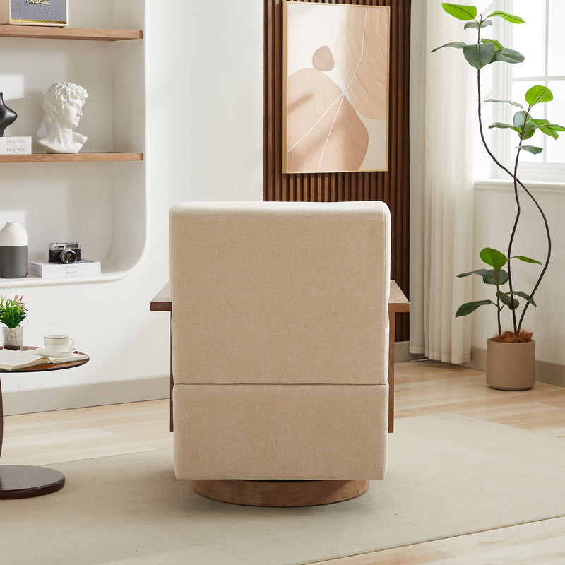 Walker Edison | Linen Swivel Modern Accent Chair