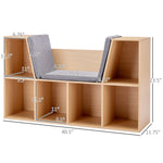 Walker Edison | Modern 6 Cubby Natural Wood Reading Nook Bench Thumbnail