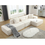 Walker Edison | Minimalist Terry Modular Couch with Right L-shaped Sectional Thumbnail