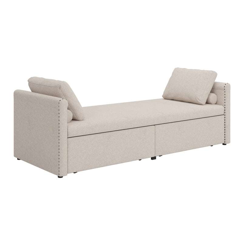 Walker Edison | Modern Chaise Lounger Storage Bench