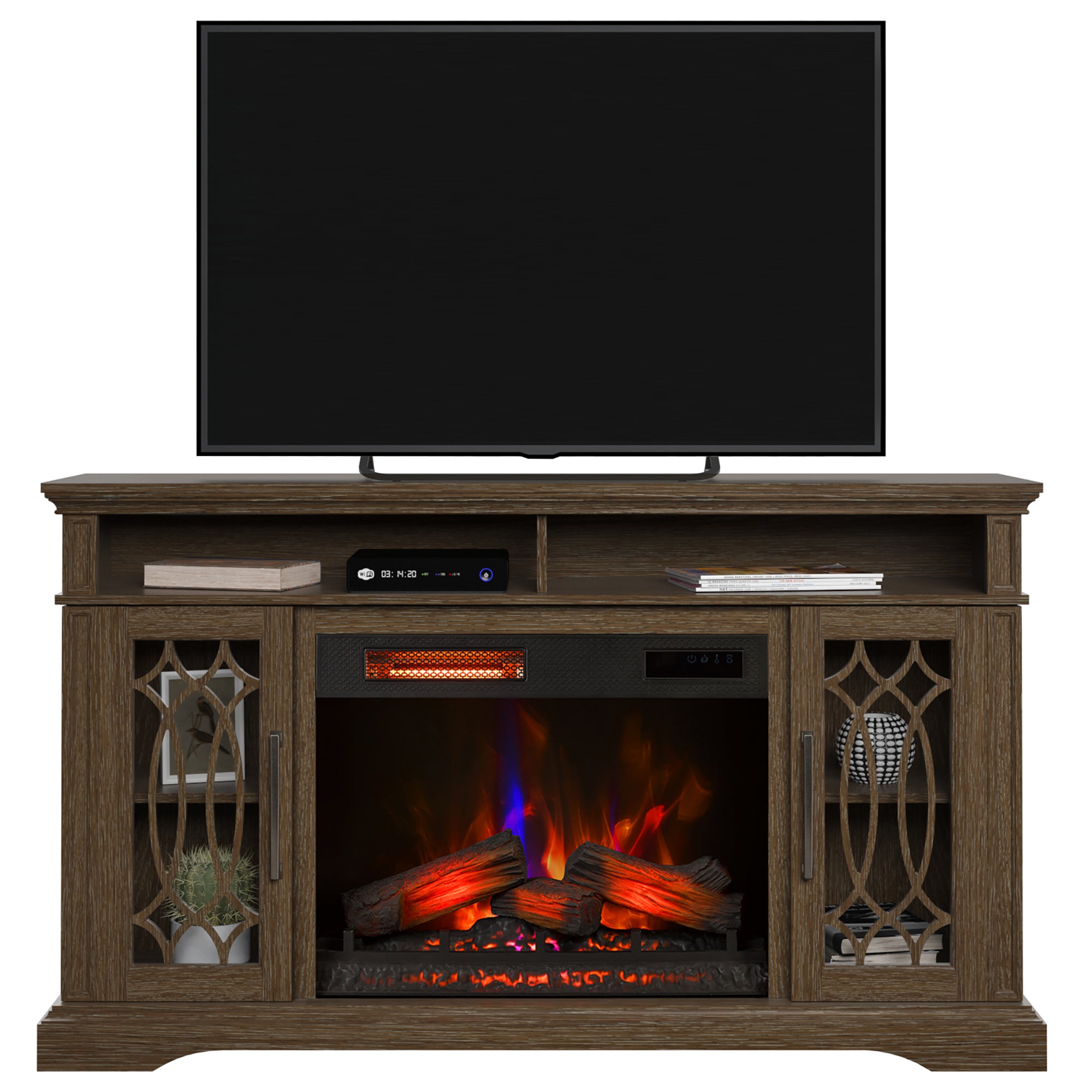 duraflame® Modern Farmhouse Electric Infrared Fireplace TV Stand
