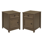 Groove Side 1 Drawer, 1 Door Nightstands 2 Piece Set Living Room Walker Edison Dark Walnut 2-pack  Thumbnail