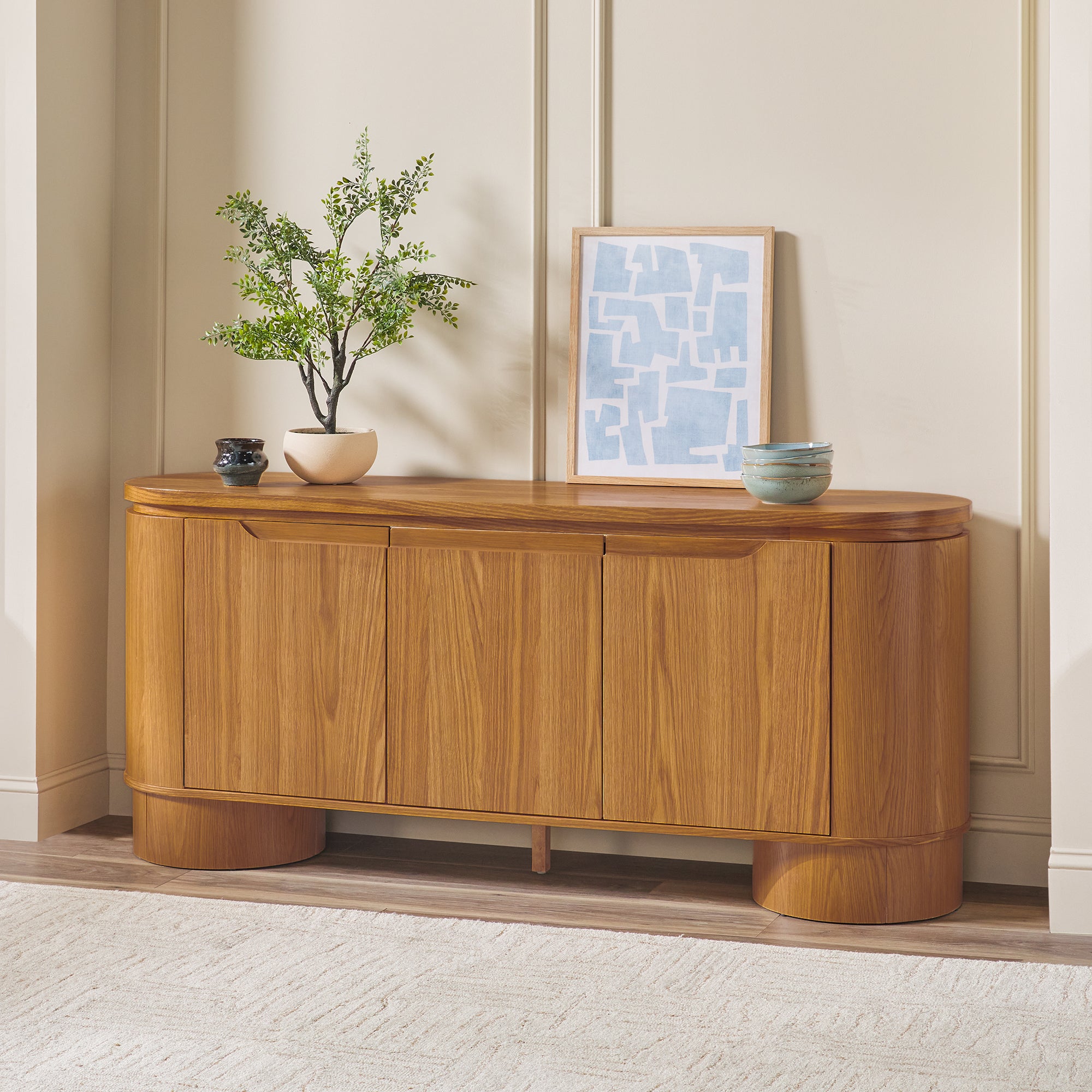 Maya Modern Curved Wood 70