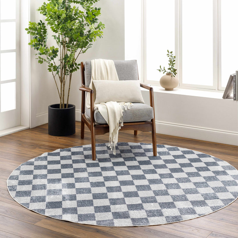 Alie Gray Checkered Washable Area Rug Rugs Boutique Rugs 