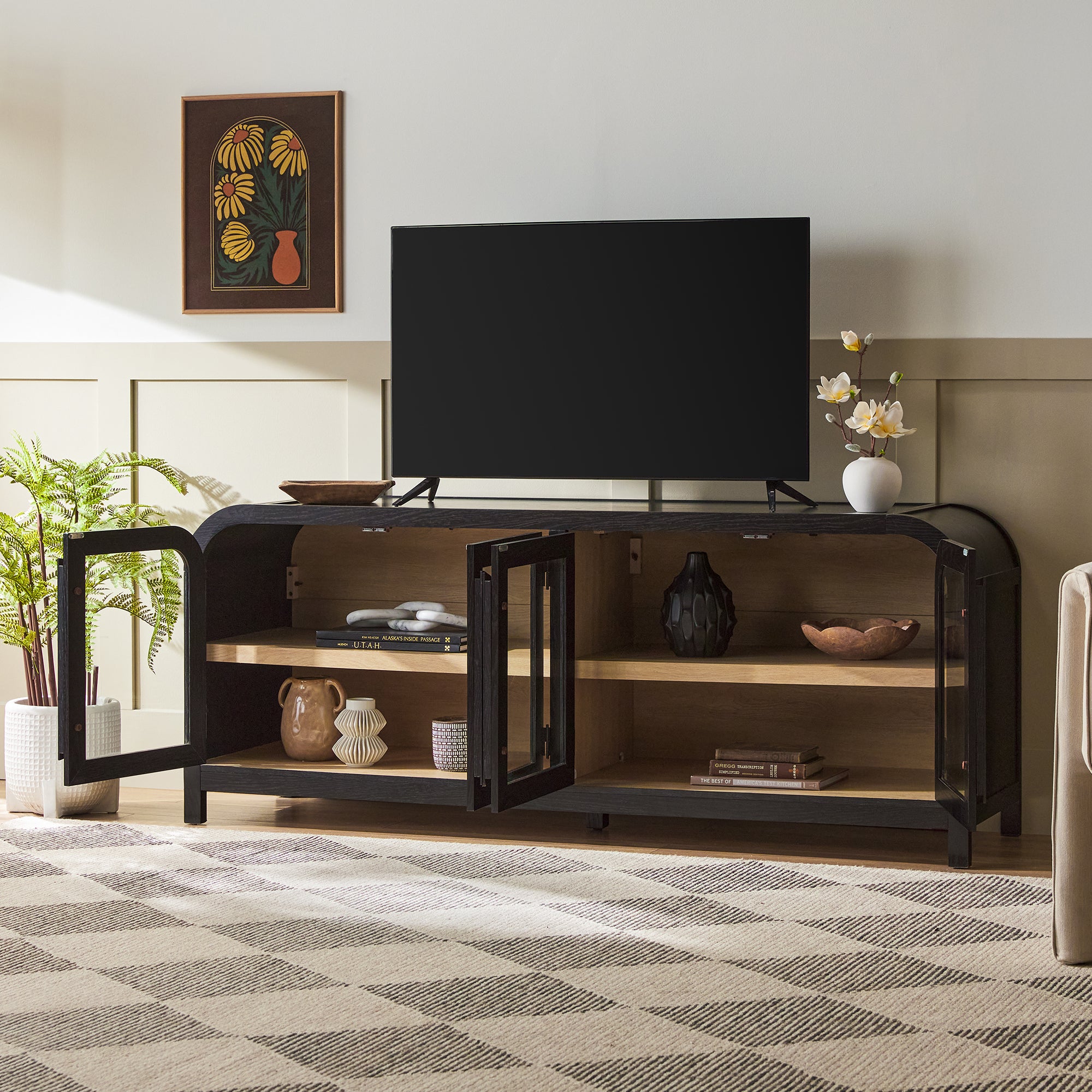 Chantelle EZ Assembly Curved 70-Inch TV Stand | Walker Edison