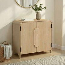 Chantelle Modern Curved 32" Entryway Accent Cabinet
